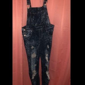 Stylish Ripped Overalls - Size 13
